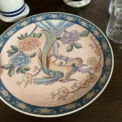 Sale Photo Thumbnail #256: Beautiful plate with birds, dark style candle holders