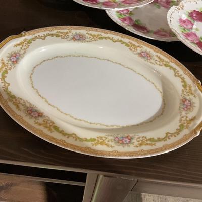 Sale Photo Thumbnail #265: 5 luncheon. Plates 2 crystal glasses and oval platter