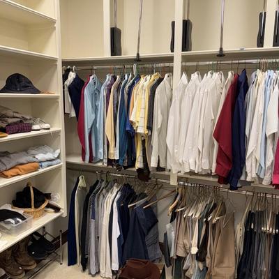 Sale Photo Thumbnail #61: Men’s & women’s clothing & shoes. Both closets .size S & M Shies 6 1/2-7 (w)  7-8 (M)