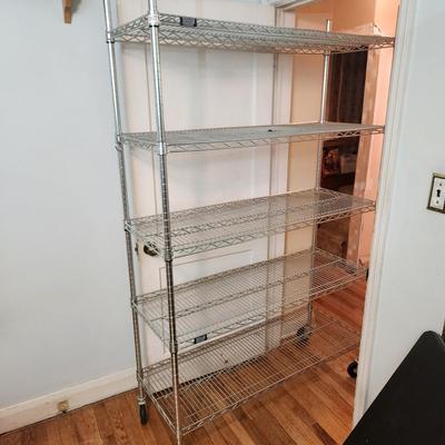 Metal Wire Shelving 5 Shelves on Casters 48x18x75
