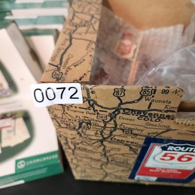 Large Lot Department 56 Dept. 56 5 Villiage Railroad Accessories 6 Street Light Signs Mail Box Route 56 Gas Station