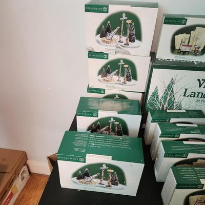 Large Lot Department 56 Dept. 56 5 Villiage Railroad Accessories 6 Street Light Signs Mail Box Route 56 Gas Station