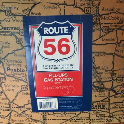 Large Lot Department 56 Dept. 56 5 Villiage Railroad Accessories 6 Street Light Signs Mail Box Route 56 Gas Station