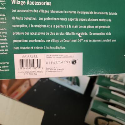 Large Lot Department 56 Dept. 56 5 Villiage Railroad Accessories 6 Street Light Signs Mail Box Route 56 Gas Station