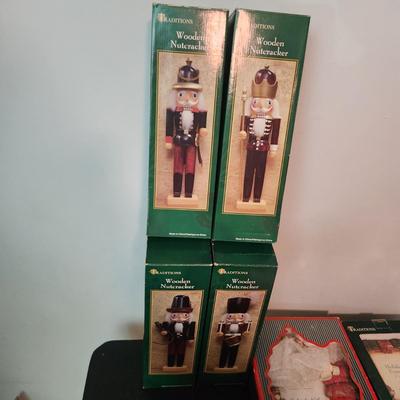 Large lot Christmas Holiday Decor Nutcrackers ,Holiday Frames ,Heirloom Collection Ornaments ,Glass Friendship Ball