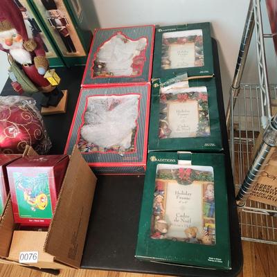 Large lot Christmas Holiday Decor Nutcrackers ,Holiday Frames ,Heirloom Collection Ornaments ,Glass Friendship Ball