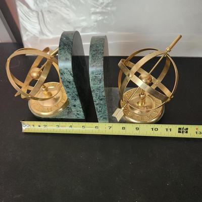 Brass Aemillary Sphere Globe Bookends