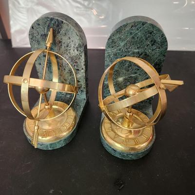 Brass Aemillary Sphere Globe Bookends