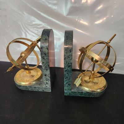 Brass Aemillary Sphere Globe Bookends