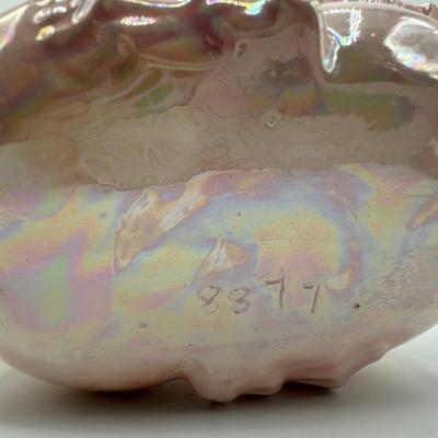 Vintage Ceramic Glazed Pink Shell Planter Vase