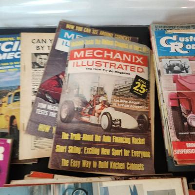 Box Lot of Car Magazines 1960's Custom Rodder, Rods, Championship Hot Rods , Custom Car Yearbooks , Popular Science Auto Care