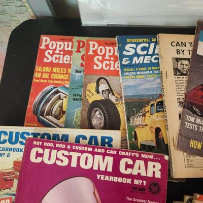 Box Lot of Car Magazines 1960's Custom Rodder, Rods, Championship Hot Rods , Custom Car Yearbooks , Popular Science Auto Care