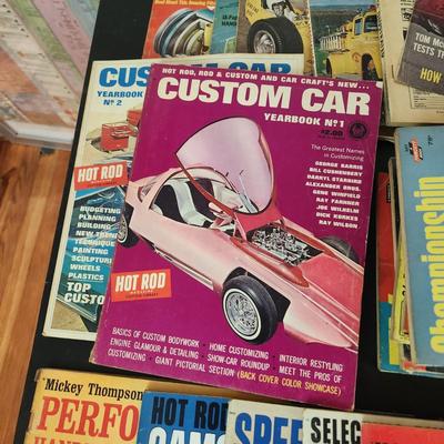 Box Lot of Car Magazines 1960's Custom Rodder, Rods, Championship Hot Rods , Custom Car Yearbooks , Popular Science Auto Care