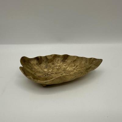 Vintage Brass Imperial Tarro Leaf Dish