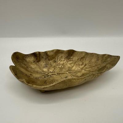 Vintage Brass Imperial Tarro Leaf Dish
