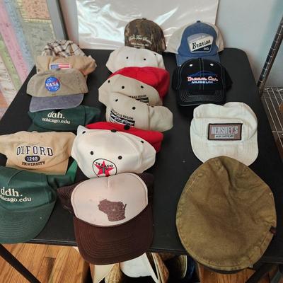 Lot of Vintage Ball Caps Hats Trucker Caps Hats NASA, Texaco, Oxford, Sinclair