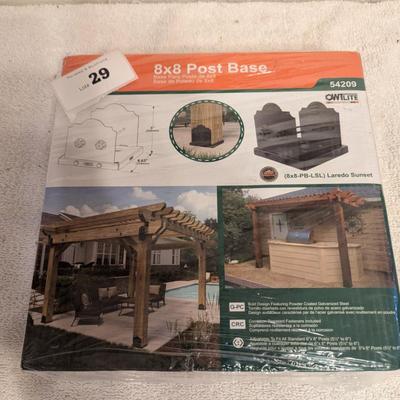 Sale Photo Thumbnail #131: 8 x 8 metal base for wood posts - NEW