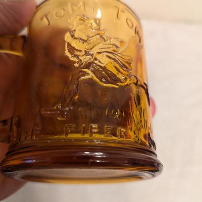 Sale Photo Thumbnail #167: Vintage 1950s Indiana Amber Humpty Dumpty glass mug