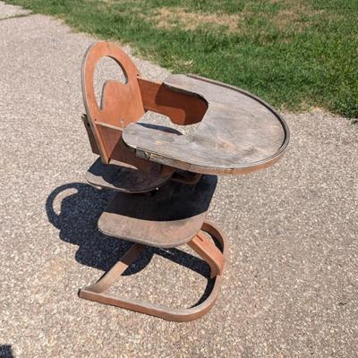 Sale Photo Thumbnail #374: vintage wooden baby highchair from sweden