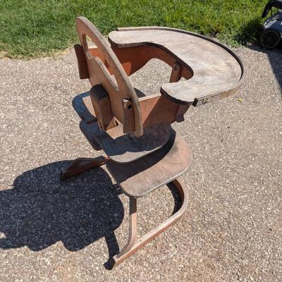 Sale Photo Thumbnail #375: vintage wooden baby highchair from sweden