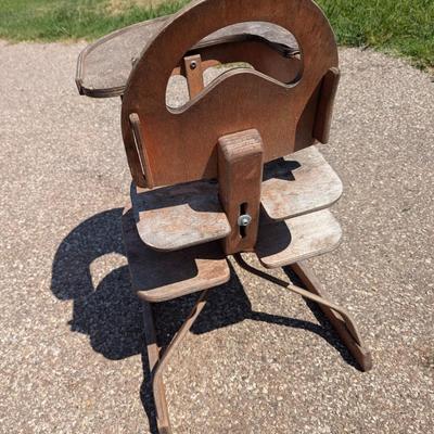Sale Photo Thumbnail #376: vintage wooden baby highchair from sweden