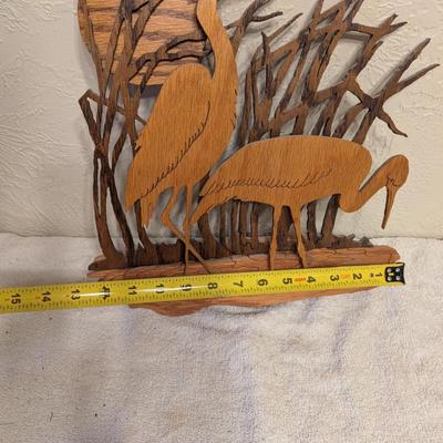 Sale Photo Thumbnail #475: wooden wall art- egrets in pod