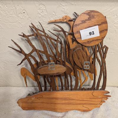 Sale Photo Thumbnail #474: wooden wall art- egrets in pod
