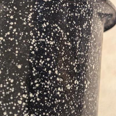 Sale Photo Thumbnail #500: black speckled enamelware small saucepan