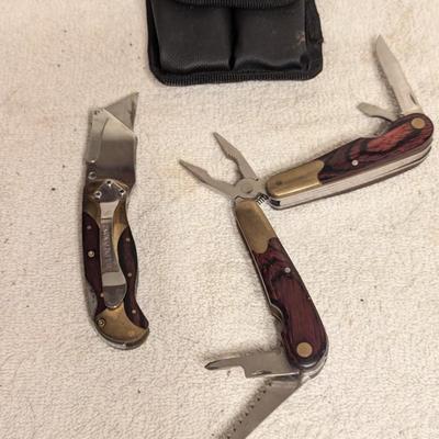 HUSKY multi tool box blade folding knife with case