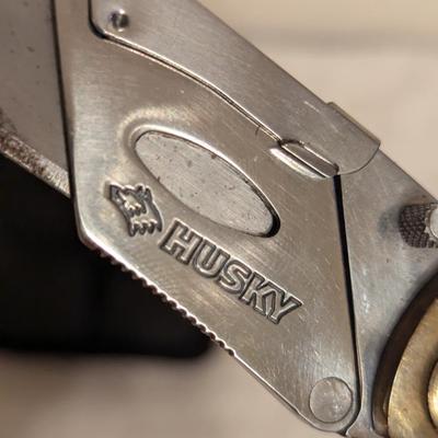 HUSKY multi tool box blade folding knife with case