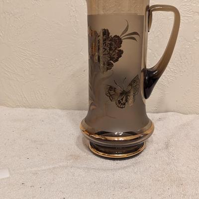 Vintage MCM Bohemian Glass Pitcher