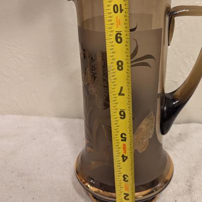 Vintage MCM Bohemian Glass Pitcher