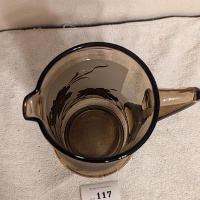 Vintage MCM Bohemian Glass Pitcher