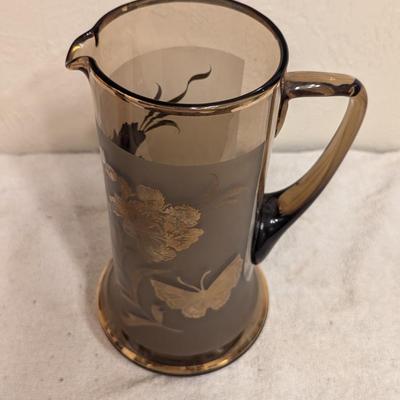 Vintage MCM Bohemian Glass Pitcher