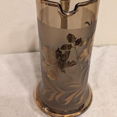 Vintage MCM Bohemian Glass Pitcher