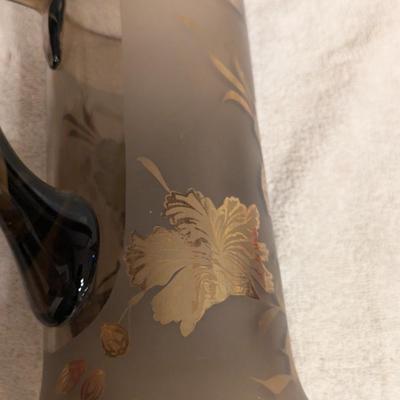 Vintage MCM Bohemian Glass Pitcher