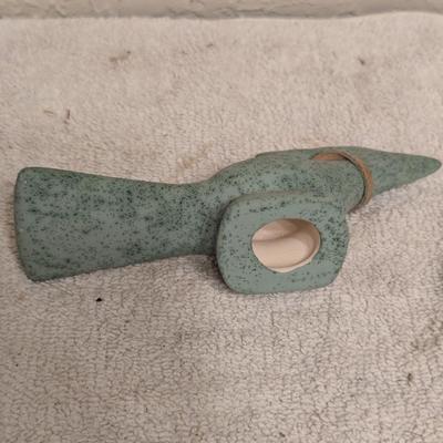 Ceramic road runner- green speckled