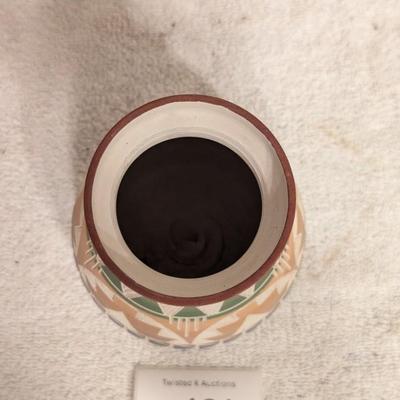 vintage R. Gonza Mexican handcrafted pottery vase.