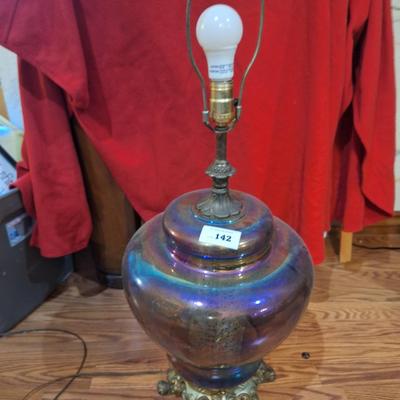Sale Photo Thumbnail #568: large, irridescent glass lamp