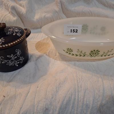 Sale Photo Thumbnail #603: glass bake and other small ceramic dish with lid