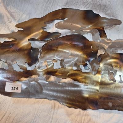 Sale Photo Thumbnail #615: Laser cut metal wall art- buffalos