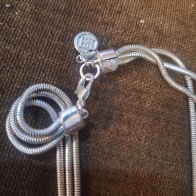 long necklace, anklet and bracelet