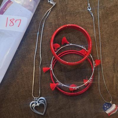 Sale Photo Thumbnail #759: 2 necklaces, and bracelet bangles