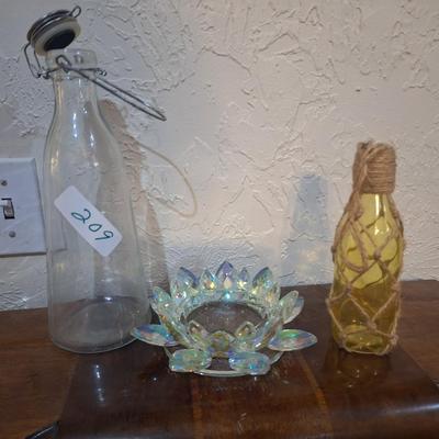 Sale Photo Thumbnail #868: glass bundle, bottles and candle holder