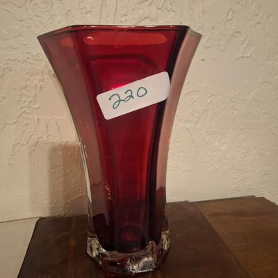 Sale Photo Thumbnail #916: painted red.  Has some scratches inside from previous floral arrangements