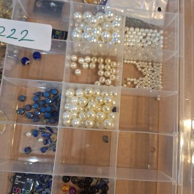 Sale Photo Thumbnail #924: beads, containers and a few partial finished jewelry pieces