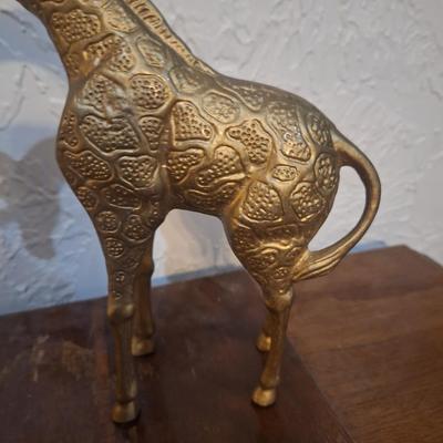 Sale Photo Thumbnail #975: Brass giraffe and bird