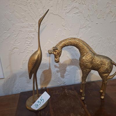 Sale Photo Thumbnail #972: Brass giraffe and bird