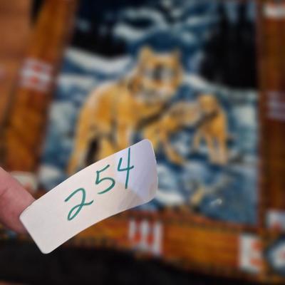 Sale Photo Thumbnail #1057: fleece throw with wolf design