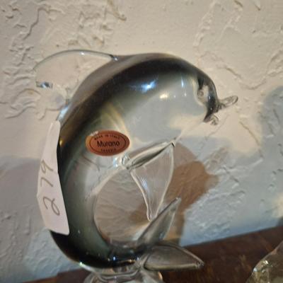 Sale Photo Thumbnail #1169: the murano dolphin has a chip on the fin. 